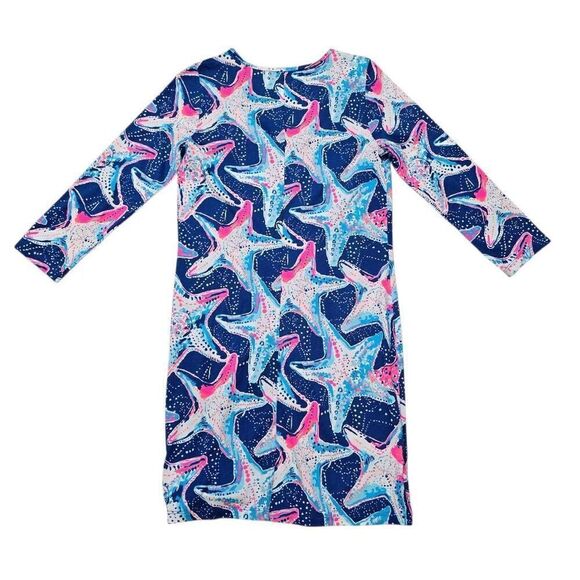 Lilly Pulitzer Shift Beacon Dress Women's Medium 100% Pima Cotton Starfish Print - Picture 5 of 5